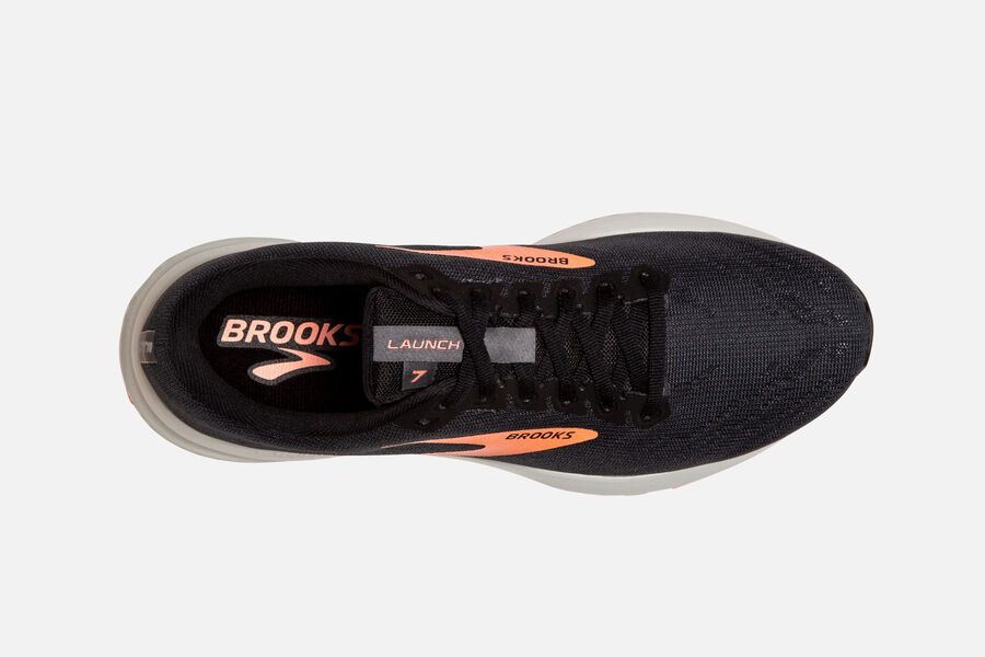 Launch 7 Road Brooks Running Shoes NZ Womens - Black/Orange - ZRVCTK-520